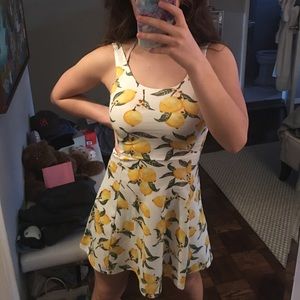 lemon-print white dress